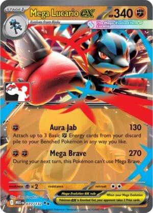 Mega Lucario Ex 077/132 (Prize Pack Series Cards)